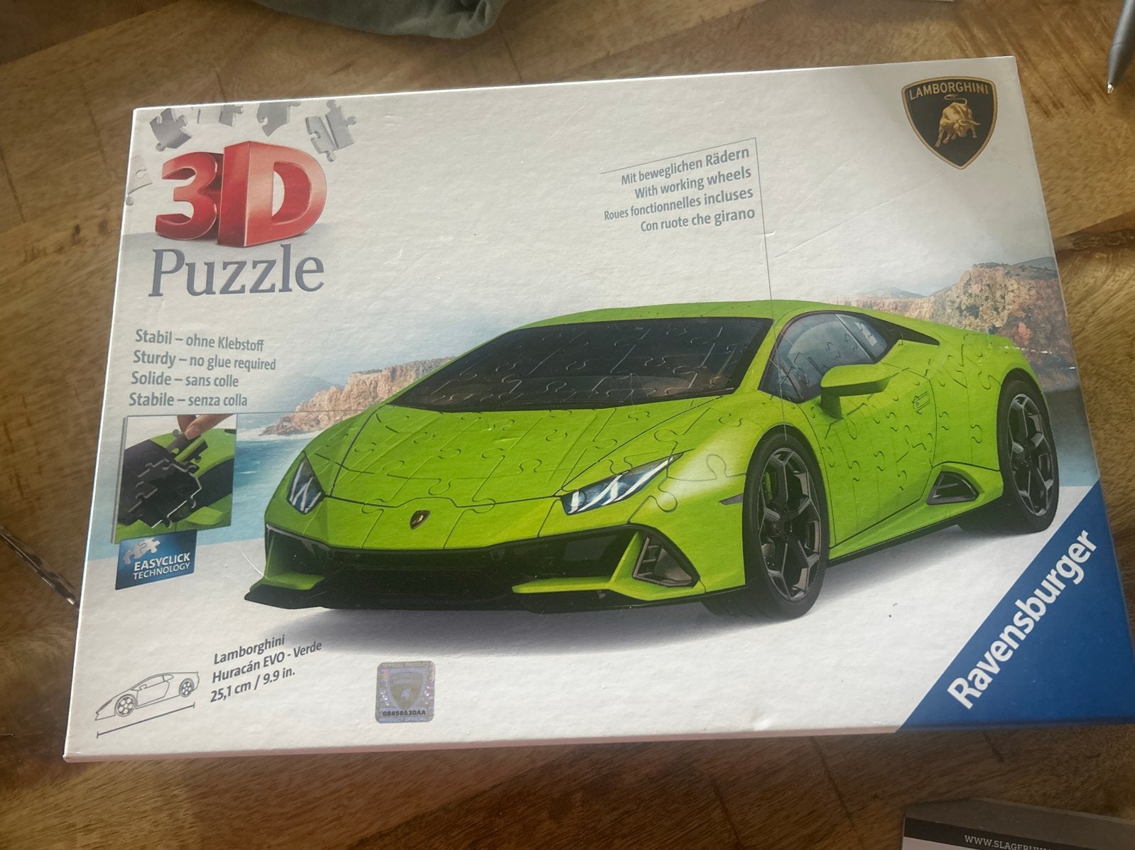 Ravensburger 3D Puzzel Lamborghini Huracan EVO - Groen, Hobby en Vrije tijd, Ophalen of Verzenden, Nieuw