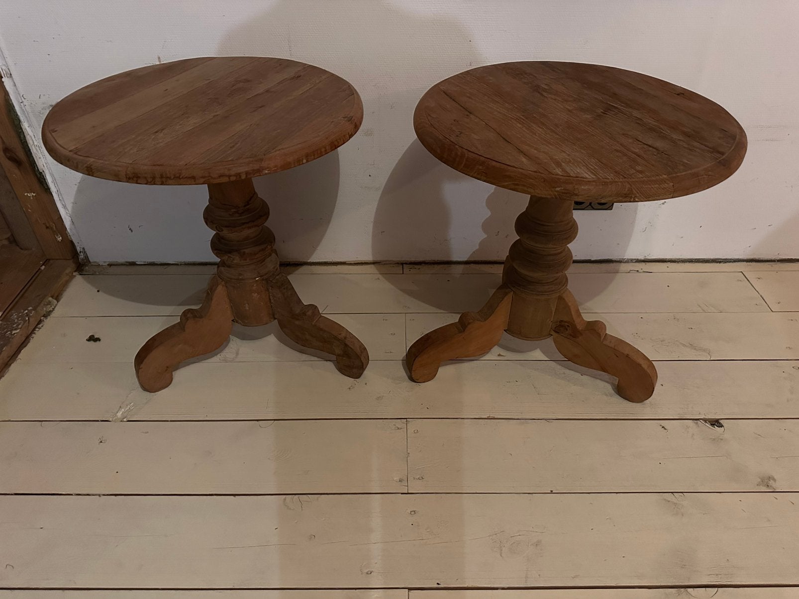 Teakhouten bijzettafels, Ophalen, Gebruikt, Minder dan 55 cm, 45 tot 60 cm