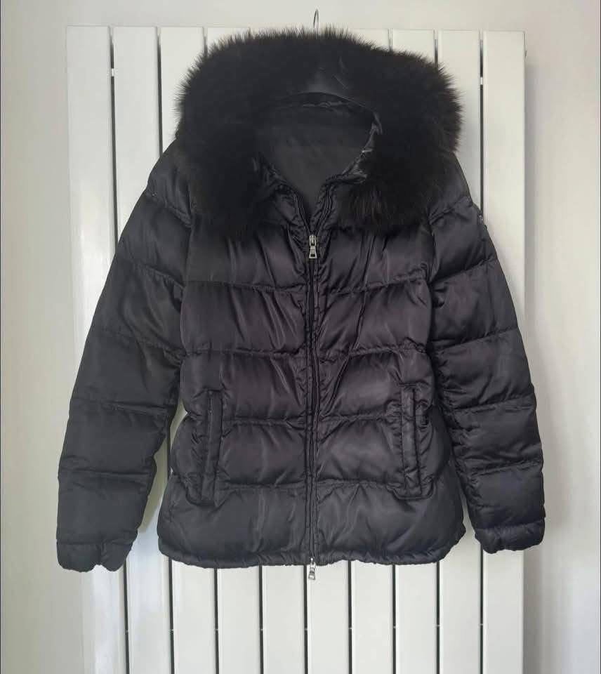 100% Originele • PRADA • Jas - Zwart - • Fox Fur Bont • M, Kleding | Dames, Ophalen of Verzenden, Gedragen, Maat 38/40 (M), Zwart
