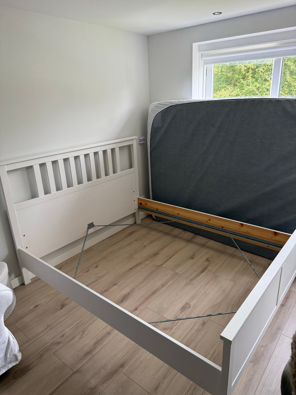 IKEA Hemnes bedframe 160x200 - gratis af te halen, Ophalen, Gebruikt, Wit, Tweepersoons