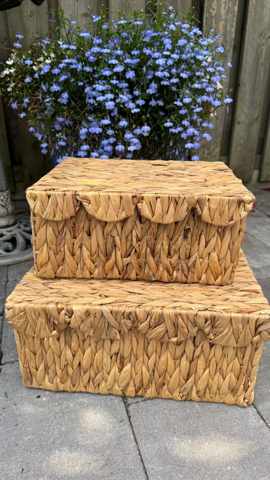 Mooie set manden ibiza stijl van natuurlijk materiaal, Huis en Inrichting, Ophalen of Verzenden, Zo goed als nieuw, 50 tot 100 cm