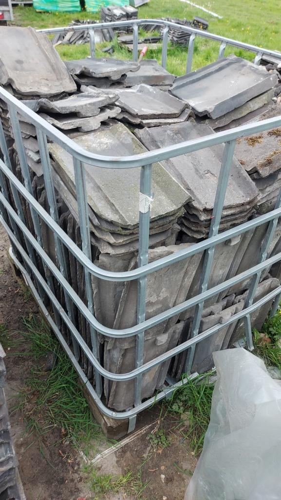 Friese platte punt dakpannen, Doe-het-zelf en Verbouw, Ophalen, Gebruikt, Steen of Klei, 15 m² of meer