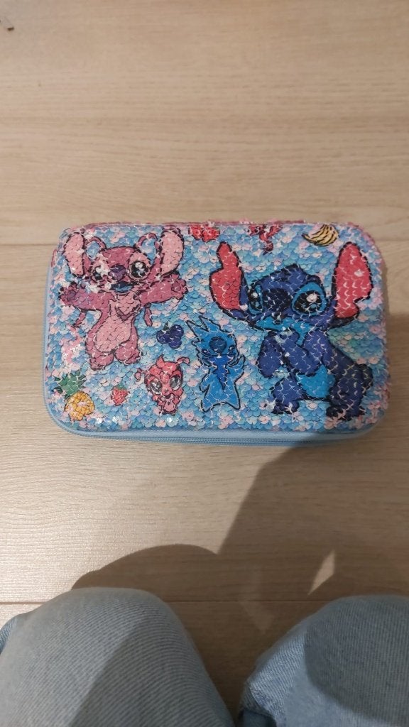Lilo & Stitch etui met pailletten, Ophalen, Overige figuren, Gebruikt, Pen, Potlood of Stift