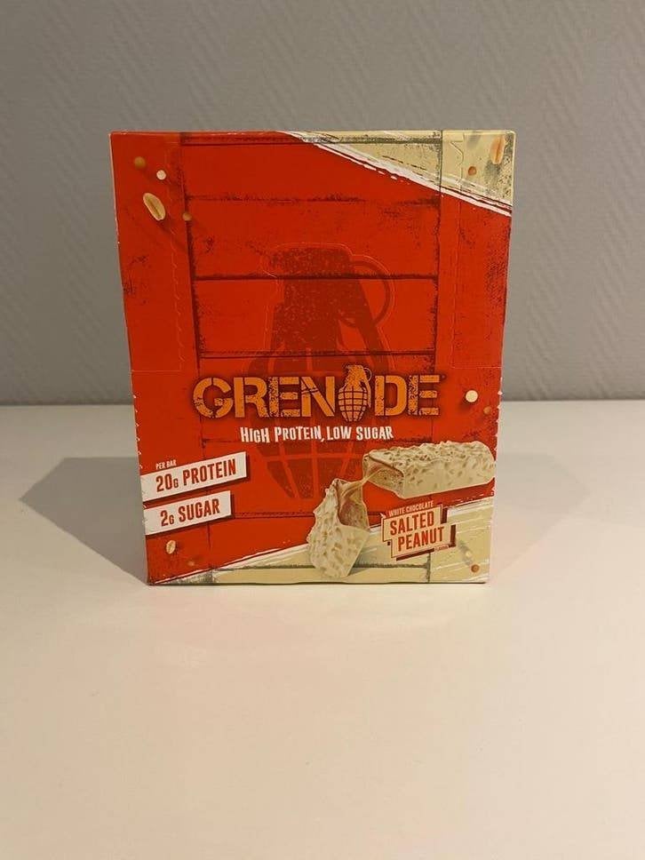 Grenade High Protein Low Sugar Bar -White Choc Saled Peanut, Ophalen of Verzenden