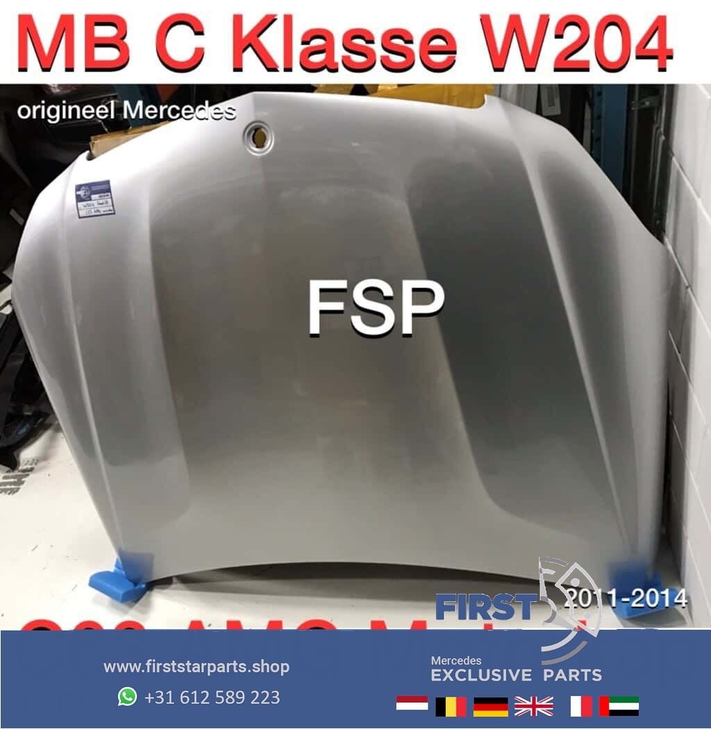W204 C63 AMG FACELIFT MOTORKAP A2048801257 WIT / ZWART / GRI, Gebruikt, -, Voor, Ophalen of Verzenden