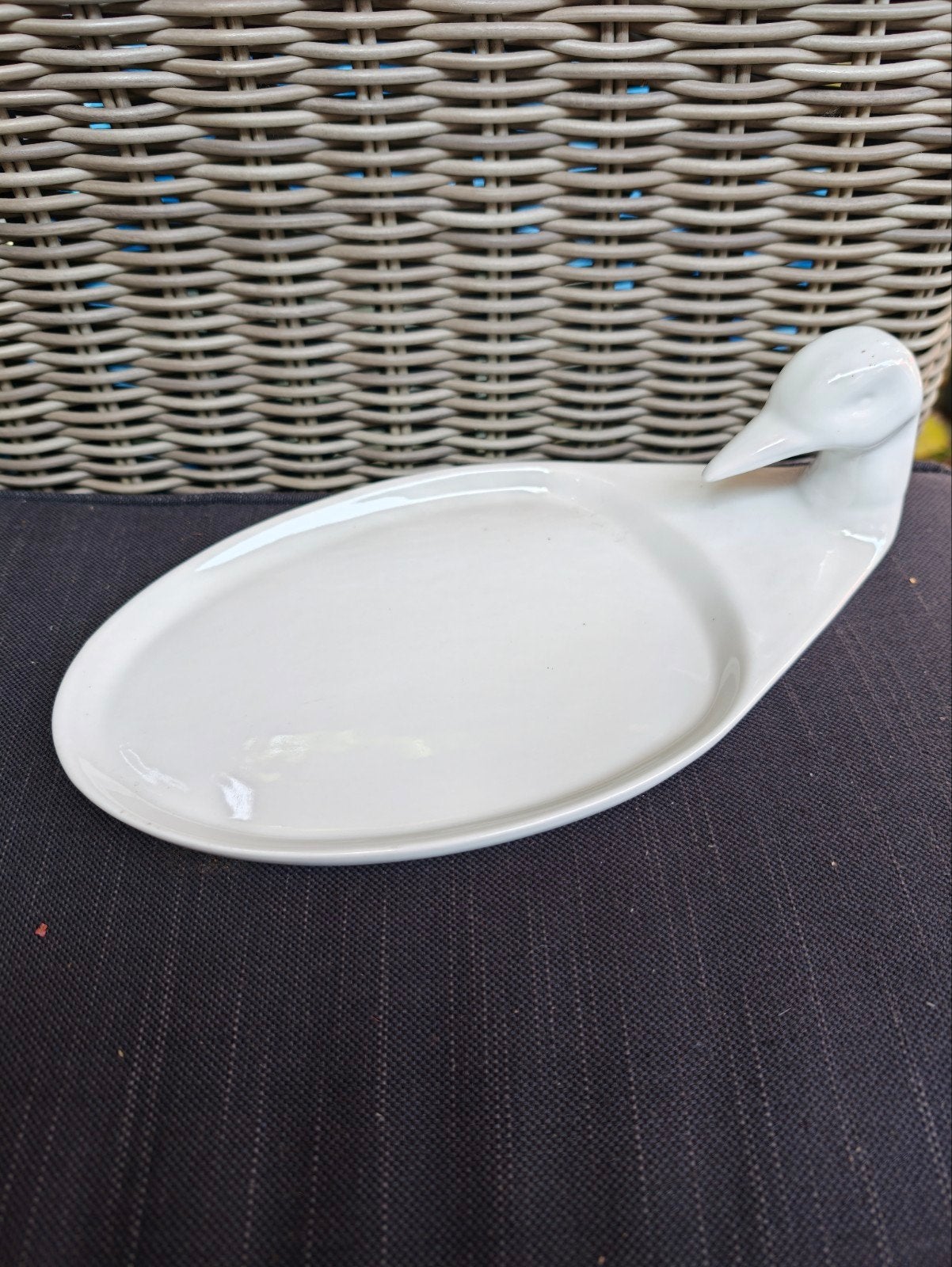 8 Witte Ovale Serveerschalen met Zwanenkop - Bone China, Nieuw, Ophalen of Verzenden, Schaal of Schalen, Overige stijlen