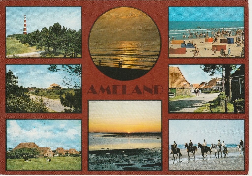 AMELAND Vuurtoren Strand Ruiters, Verzenden, 1980 tot heden, Gelopen, Waddeneilanden