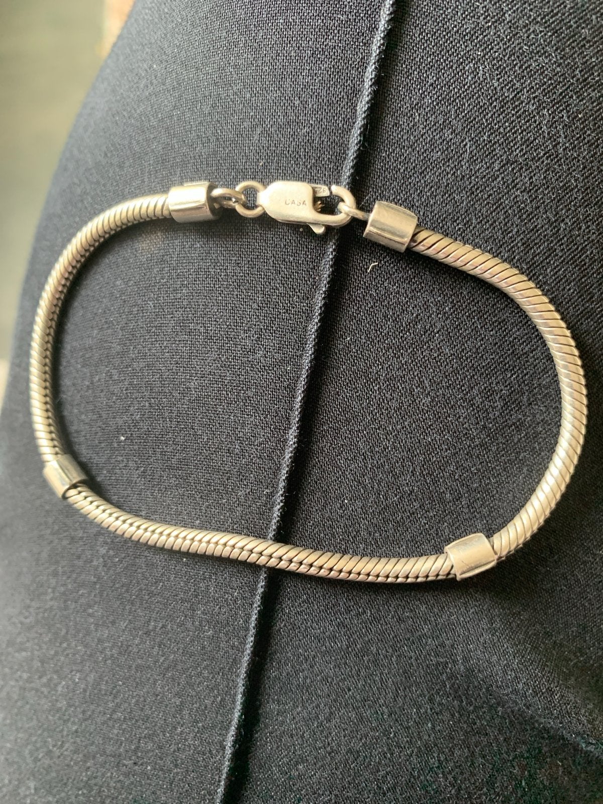 Zilveren armband 925 met slangenketting design, Ophalen of Verzenden, Gebruikt, Zilver, Zilver