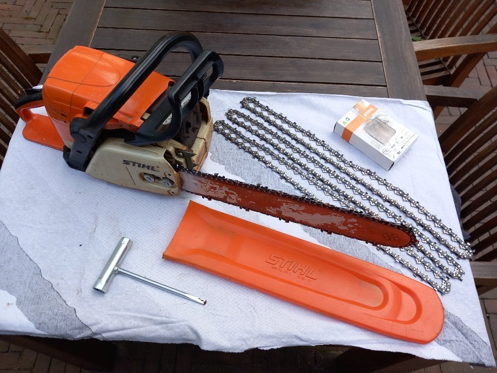 Stihl kettingzaag, Ophalen, Stihl, Gebruikt, Kettingzaag