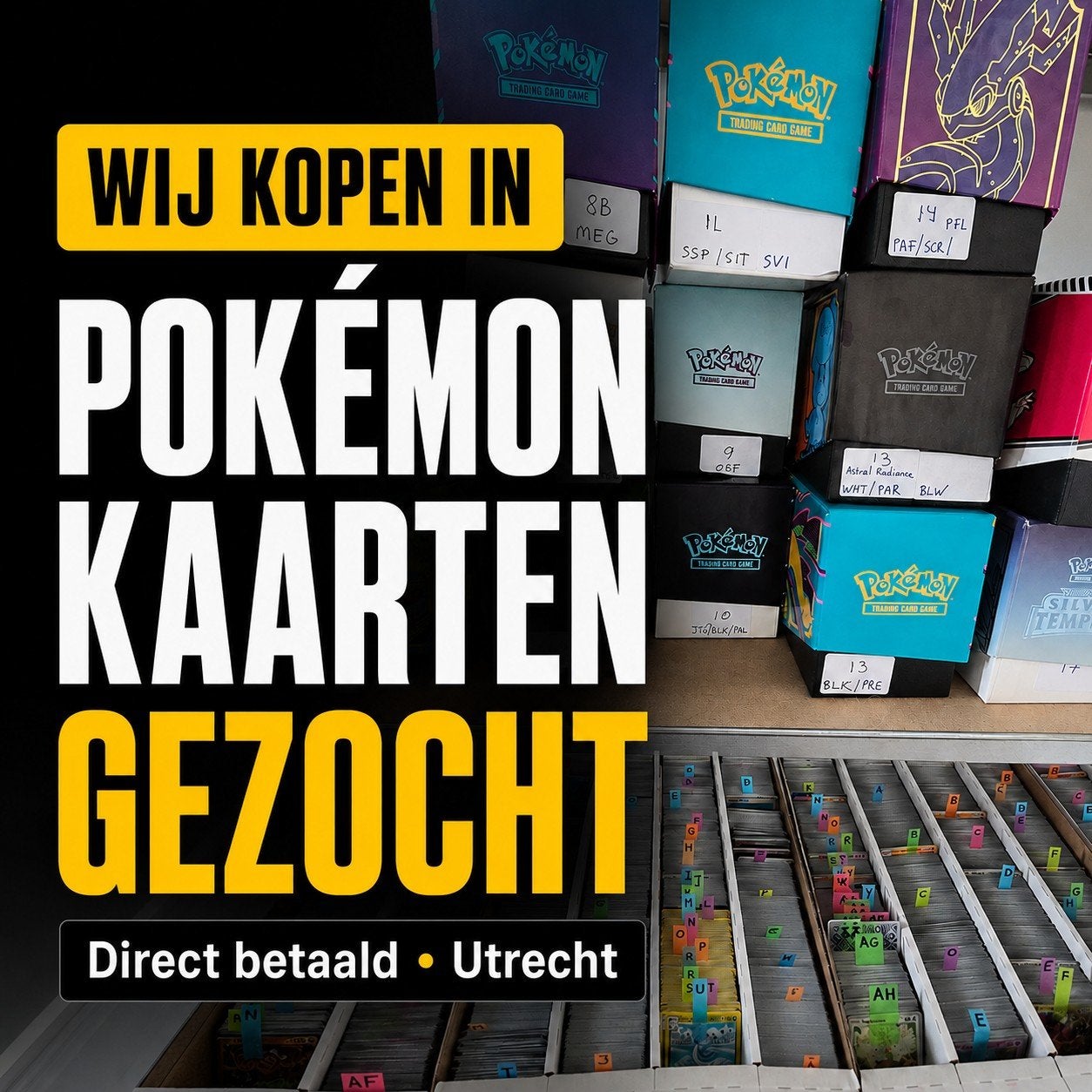 Pokémon kaarten verkopen? Wij kopen bulk, collecties, Ophalen of Verzenden, Zo goed als nieuw, Meerdere kaarten