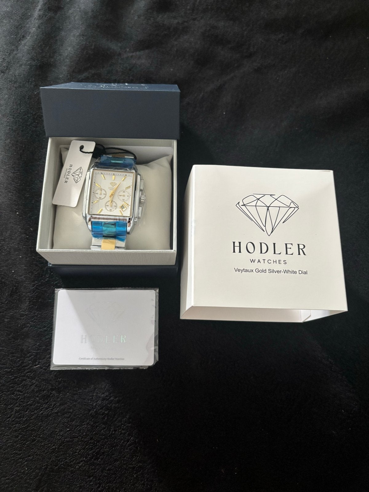 Hodler Horloge Veytaux Gold Silver-White Dial, Staal, Polshorloge, Nieuw, Ophalen