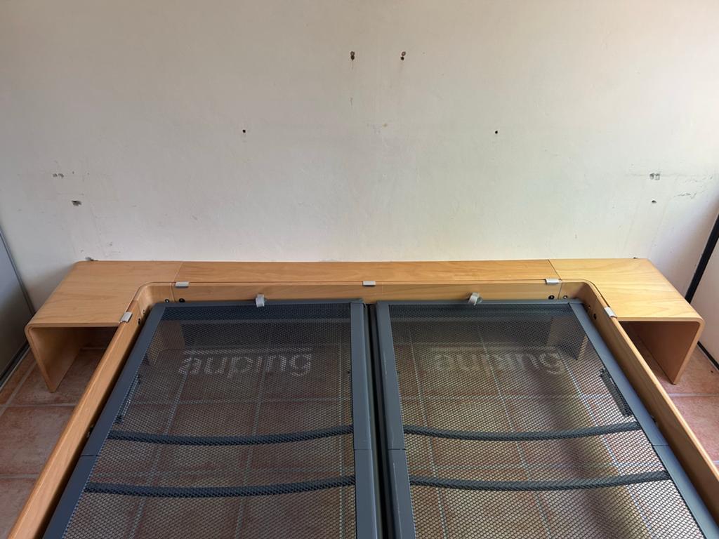 Auping hoofdbord en nachtkastjes / zonder bed!, Ophalen, Gebruikt, Bruin, Tweepersoons