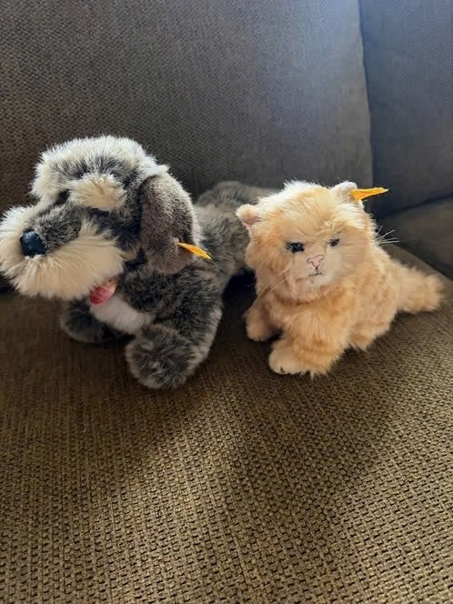 Teckel Steiff tekkel Steiff kat / rode poes STEIFF, Ophalen of Verzenden