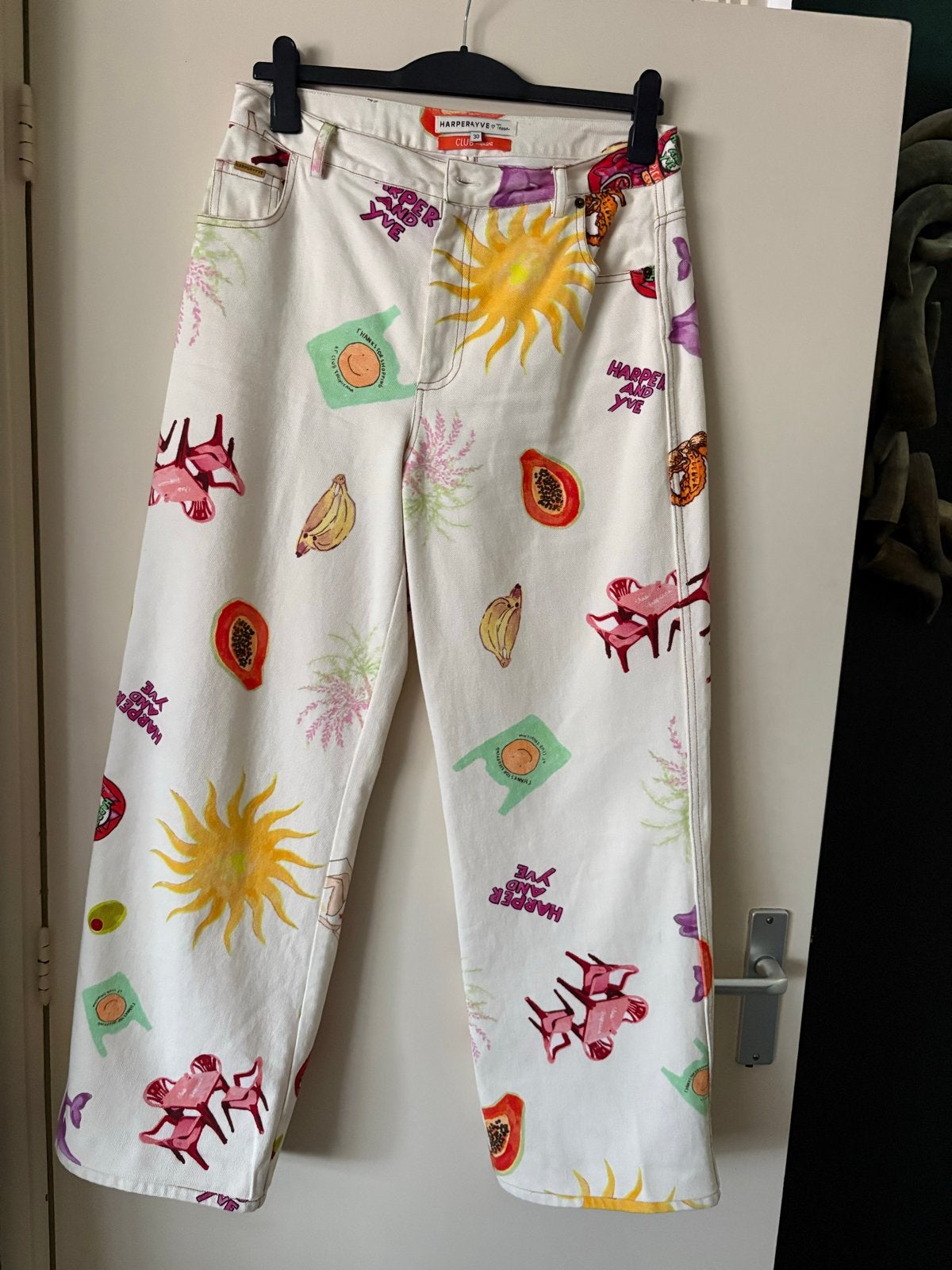 Harper & Yve Tessa broek met print - Maat 30, Maat 38/40 (M), Zo goed als nieuw, Lang, Meerkleurig