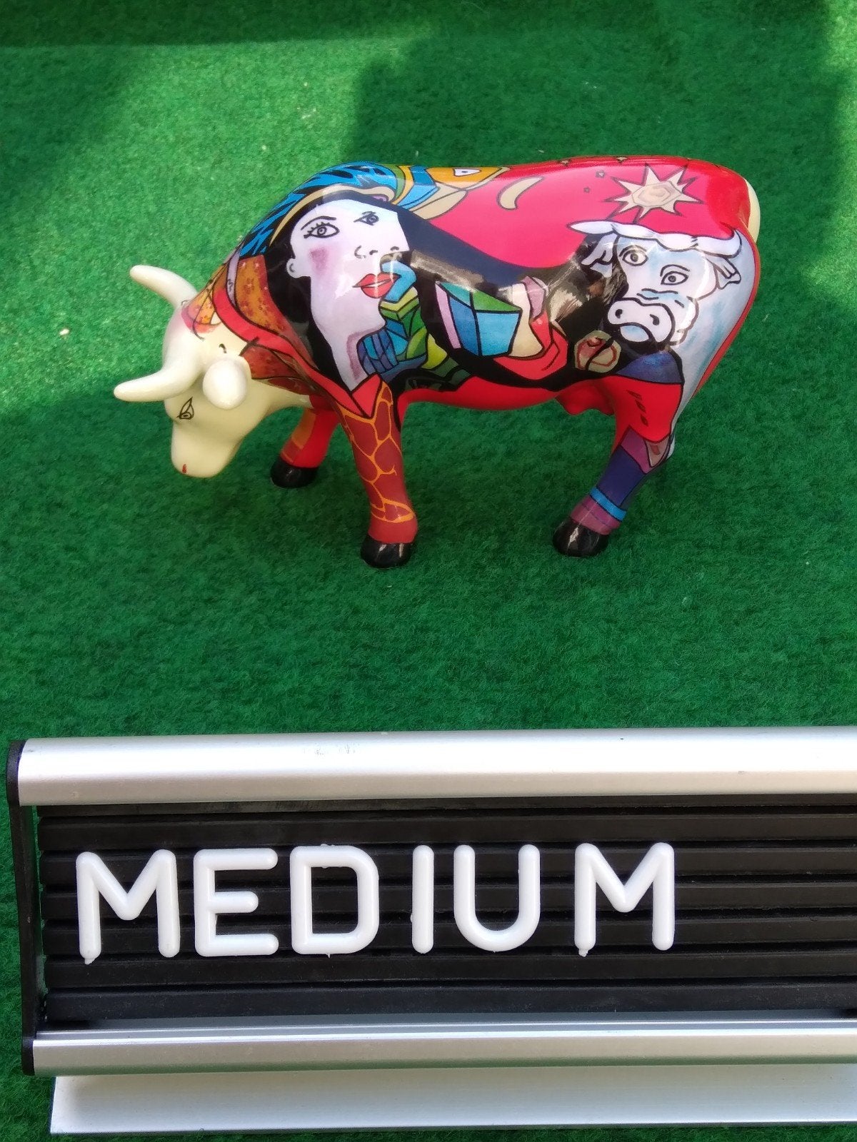 Cow Parade Koe "Hommage to Picowso's African Period" MEDIUM, Ophalen of Verzenden, Zo goed als nieuw, Dier