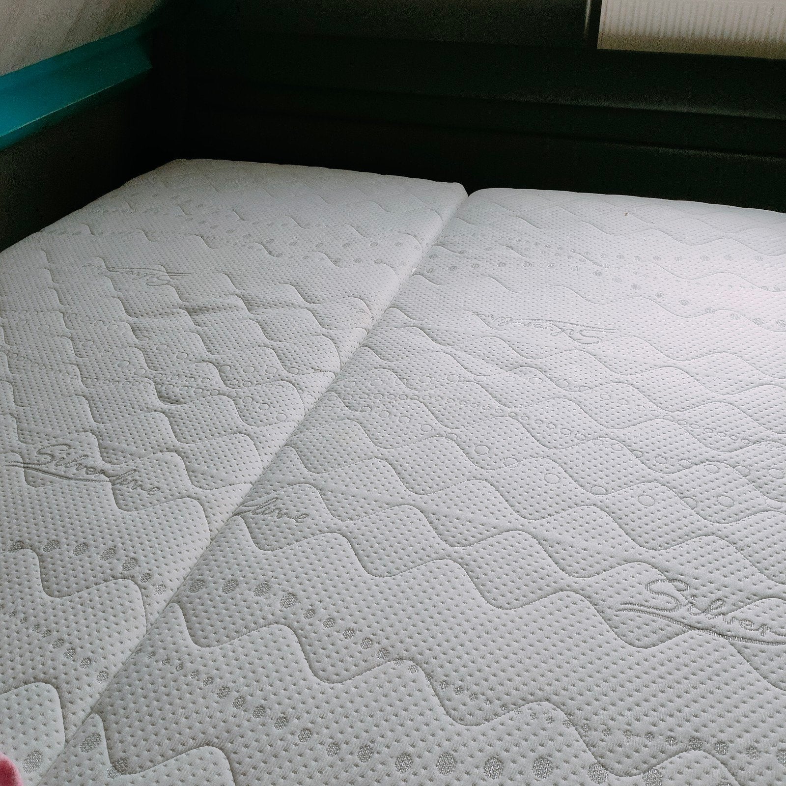 Twee persoons bed met goede matrassen, Ophalen, Zo goed als nieuw, Tweepersoons, 180 cm