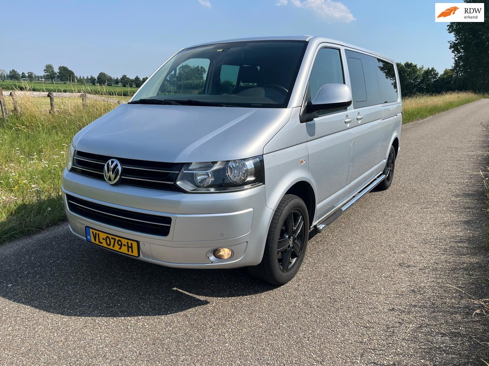 Volkswagen Transporter 2.0 TDI BM L2H1 DC Automaat Leder Int, Auto's, Bestelauto's, Euro 5, Gebruikt, Zwart, 4 cilinders