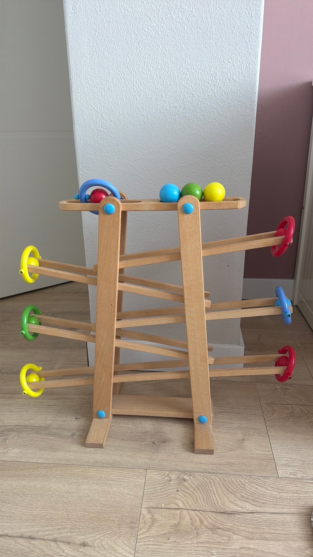 Houten knikkerbaan / ballenbaan, Ophalen, Zo goed als nieuw