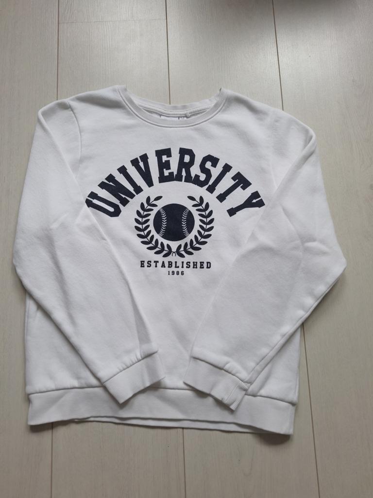 Name-it sweater maat 146-152, wit met 'University' print, Jongen of Meisje, Ophalen of Verzenden, Zo goed als nieuw, Trui of Vest
