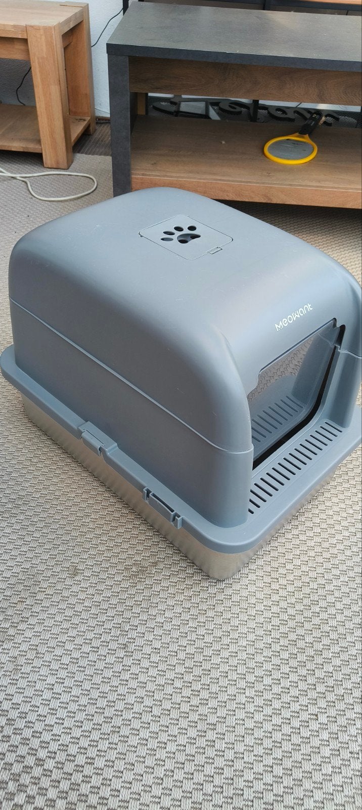 Meowant roestvrijstalen kattenbak 20 liter, Ophalen of Verzenden, Zo goed als nieuw, Gesloten