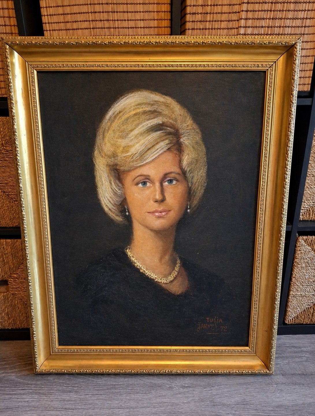 Vintage Portret van Dame, Ophalen, Doek, Portret of Personen, Gedateerd