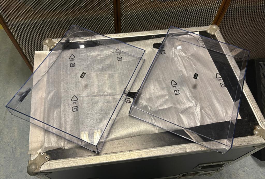 Stofkappen voor Technics SL1200/SL1210 (2 stuks), Ophalen of Verzenden, Gebruikt, Platenspeler-onderdeel, Technics