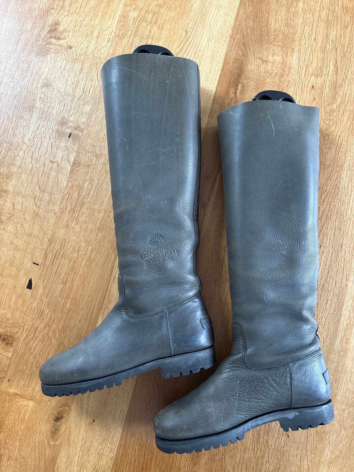 Shabbies Amsterdam Nautical Leren Laarzen 38, Ophalen of Verzenden, Gedragen, Grijs, Hoge laarzen