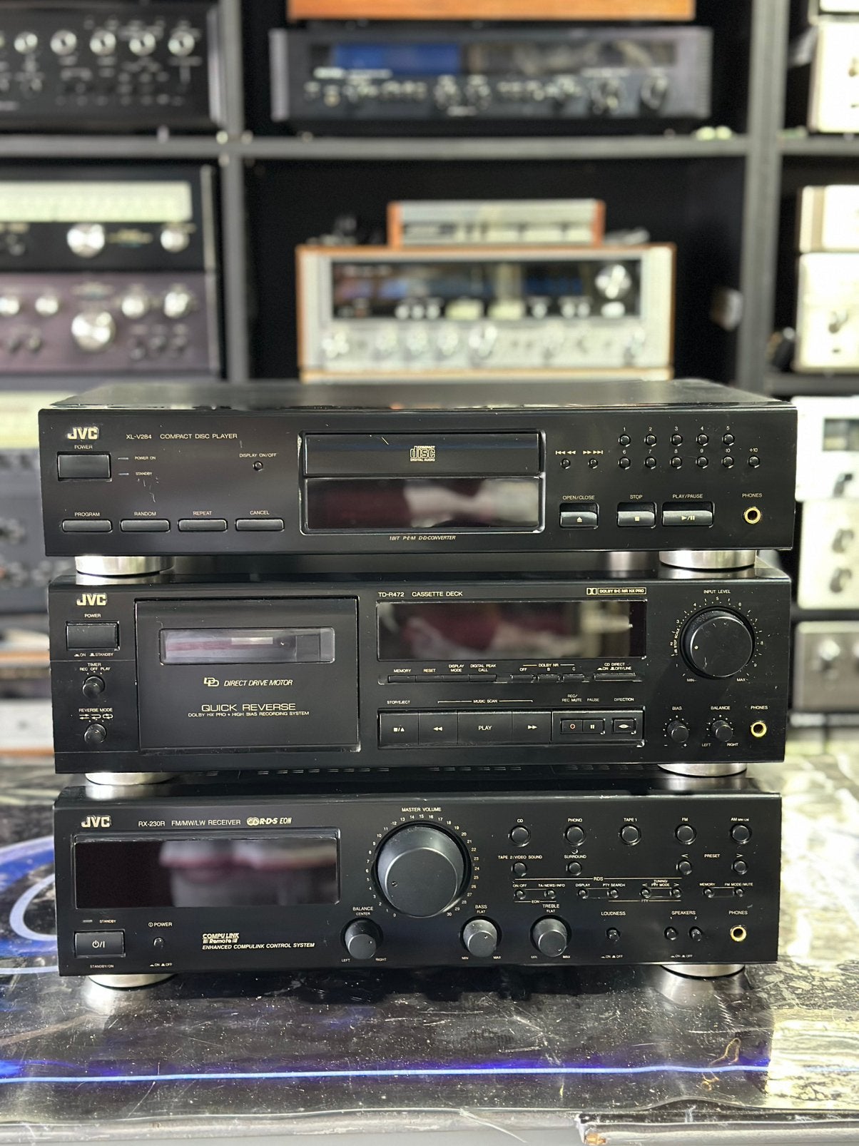 JVC  RX-230R Receiver/TD-R472 Cassettedeck/XL-V284 CD-speler, Gebruikt, JVC, MP3-aansluiting, Ophalen of Verzenden
