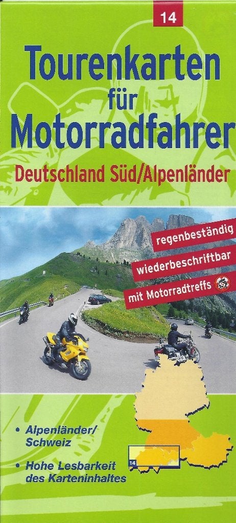 Pl137 tourkaart plattegrond no14 Duitsland zuid Alpenlanden, Boeken, Atlassen en Landkaarten, 2000 tot heden, Ophalen of Verzenden