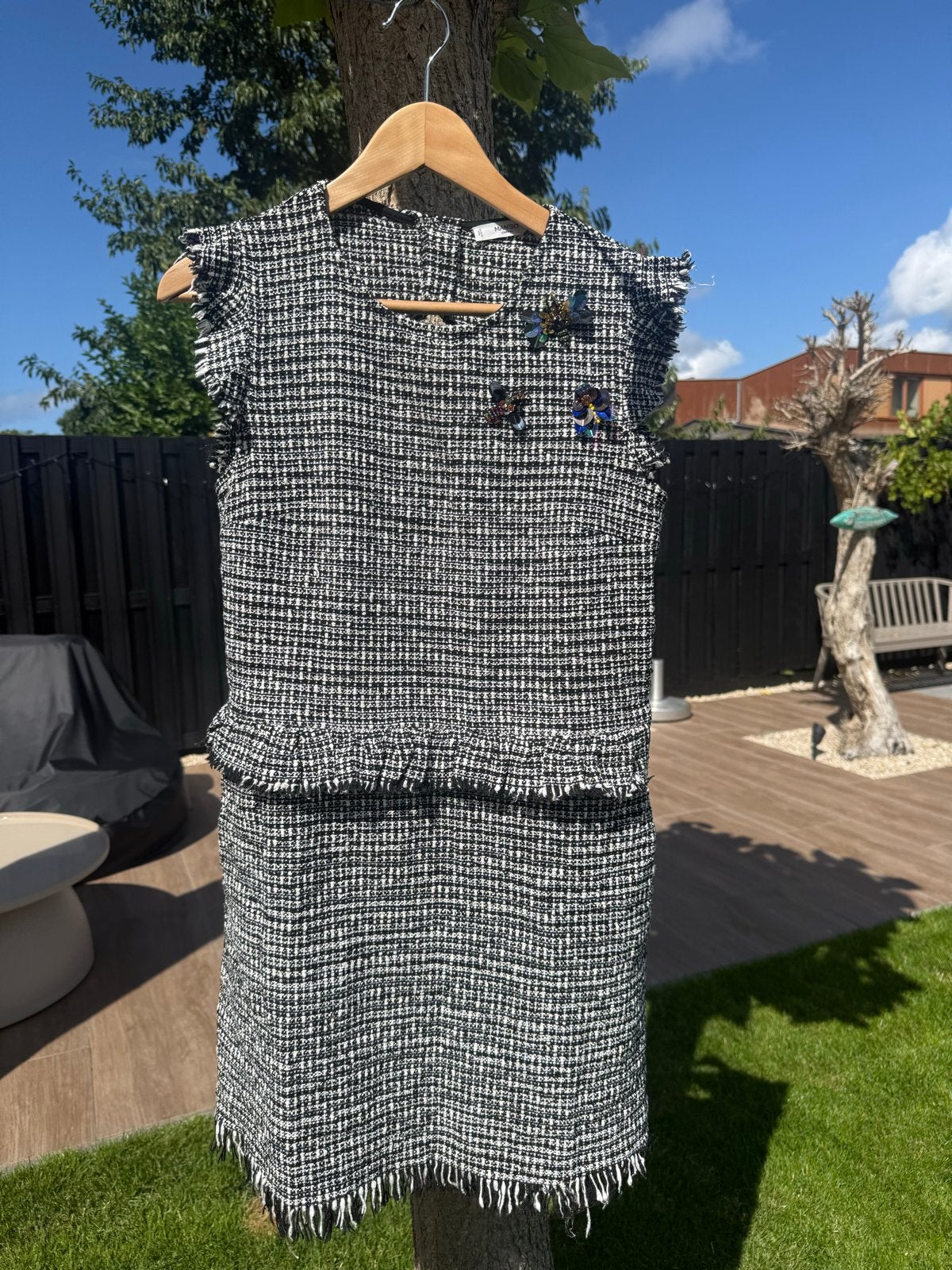 Mango tweed jurk - Maat M, Maat 38/40 (M), Zwart, Ophalen of Verzenden, Zo goed als nieuw