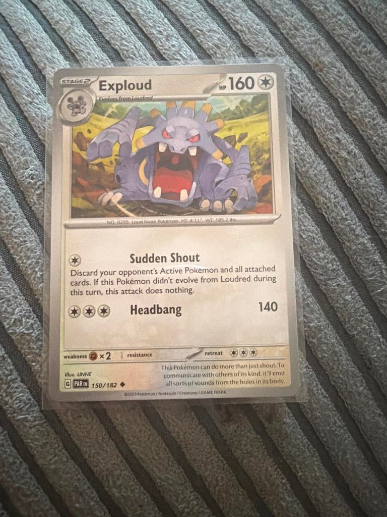 Pokémon Kaart Exploud 150/182 (2023), Ophalen of Verzenden, Zo goed als nieuw, Losse kaart