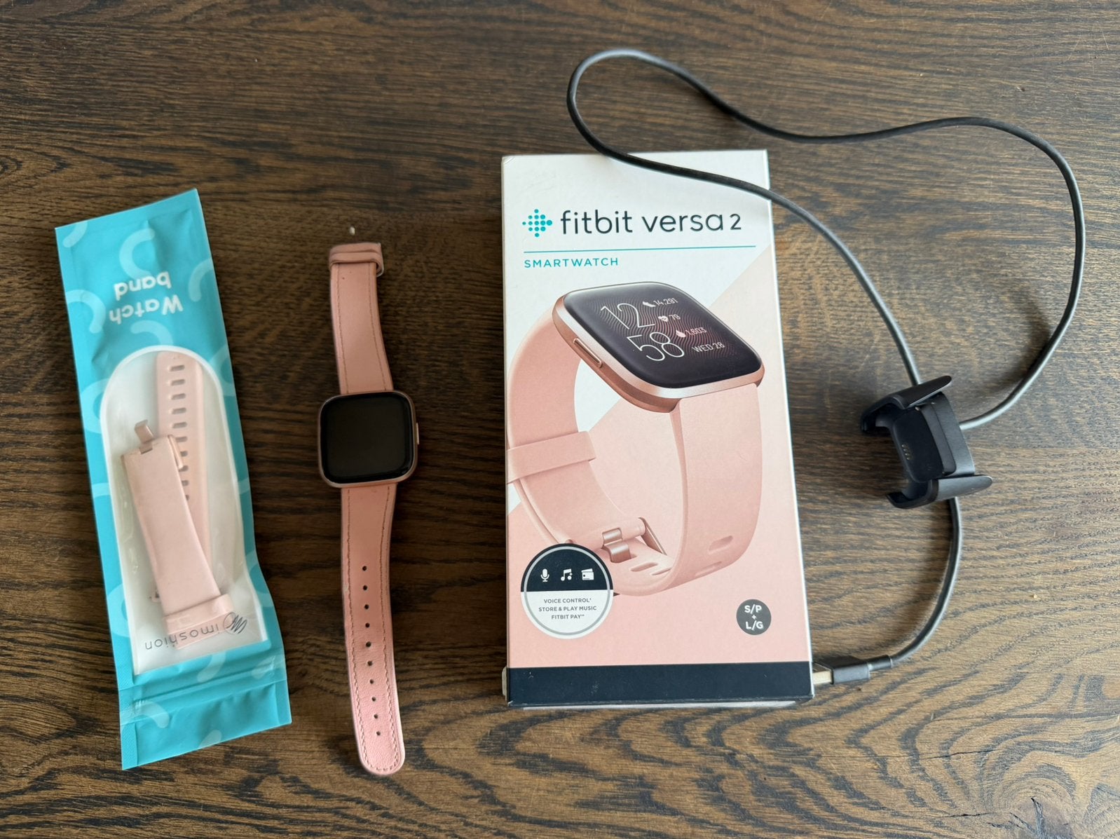 Fitbit versa 2 - rose goud, Sieraden, Tassen en Uiterlijk, Smartwatches, Zo goed als nieuw, Android, Roze, Ophalen of Verzenden
