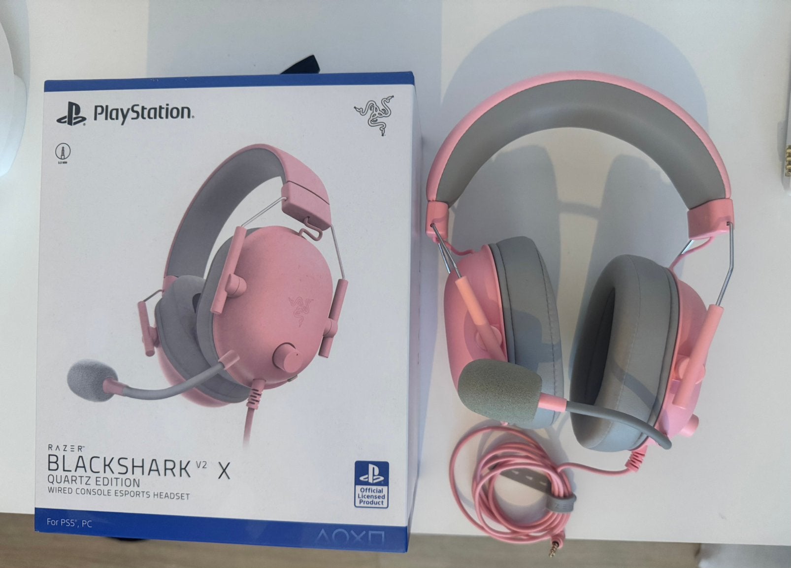Razer Blackshark V2 X Headset Quartz roze, Computers en Software, Ophalen of Verzenden, Zo goed als nieuw