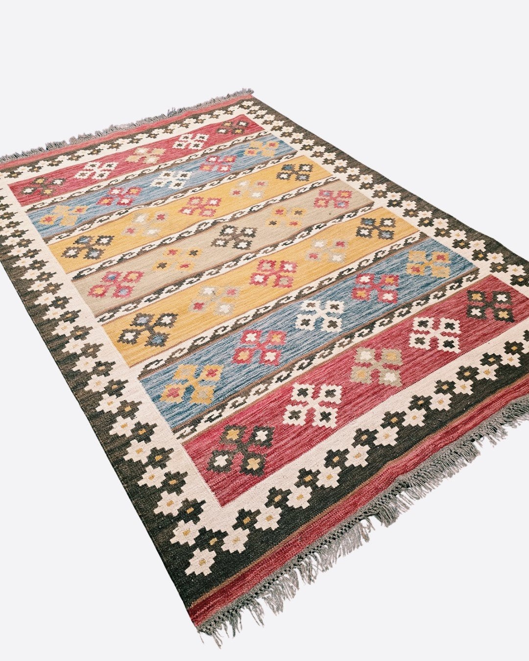 Tribal Kelim Turkije 240x170 handgeweven wollen vloerkleed, 1185VB, Info@rugsandcarpets.nl, Blauw, De handelmaatschappij