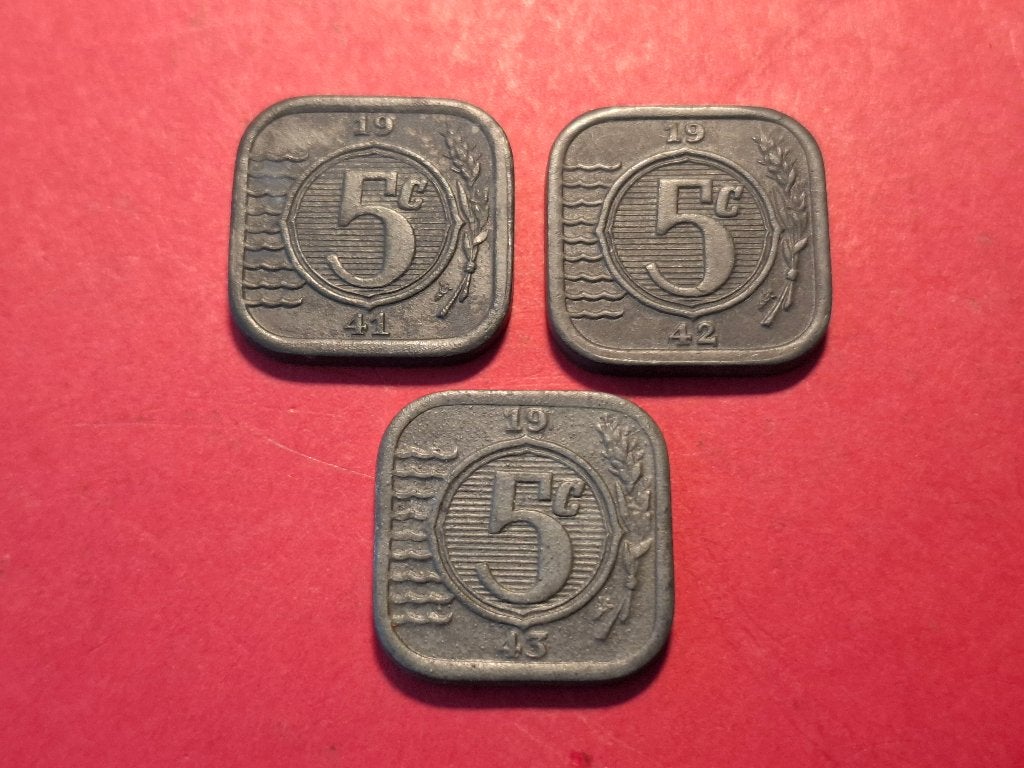 5 cent 1941 t/m 1943, Ophalen of Verzenden, Koningin Wilhelmina, 5 cent, Setje