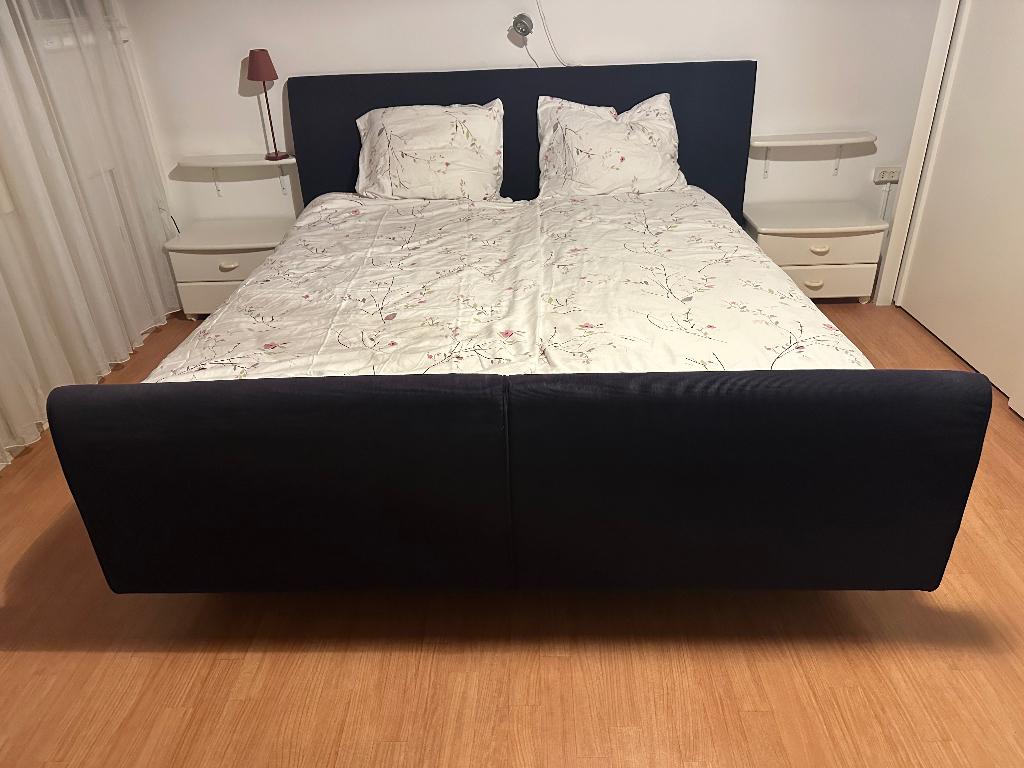 Bed, Ophalen, Gebruikt, Blauw, Tweepersoons