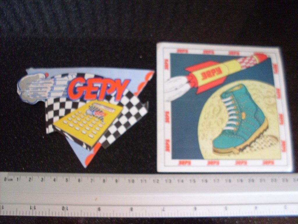 2x sticker gepy logo schoenen shoes 1979 1982, Verzenden, Zo goed als nieuw, Merk