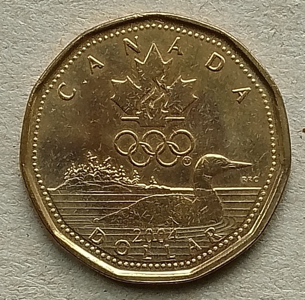 Canada, 1 dollar 2004 Olympische Spelen., Ophalen of Verzenden, Noord-Amerika, Losse munt