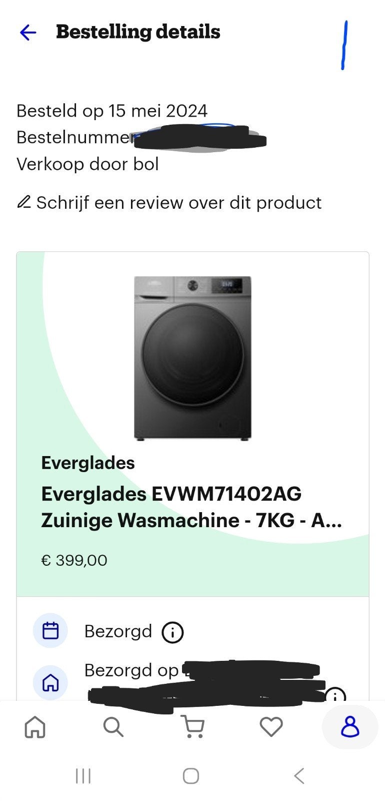 Everglades wasmachine 7kg, Ophalen, 1200 tot 1600 toeren, Minder dan 85 cm