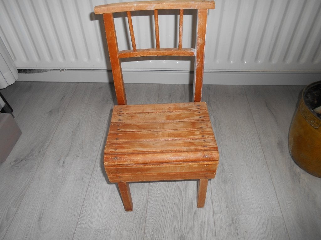 2 STOELTJES HOUT EN RIET, Ophalen, Gebruikt, Stoel(en)