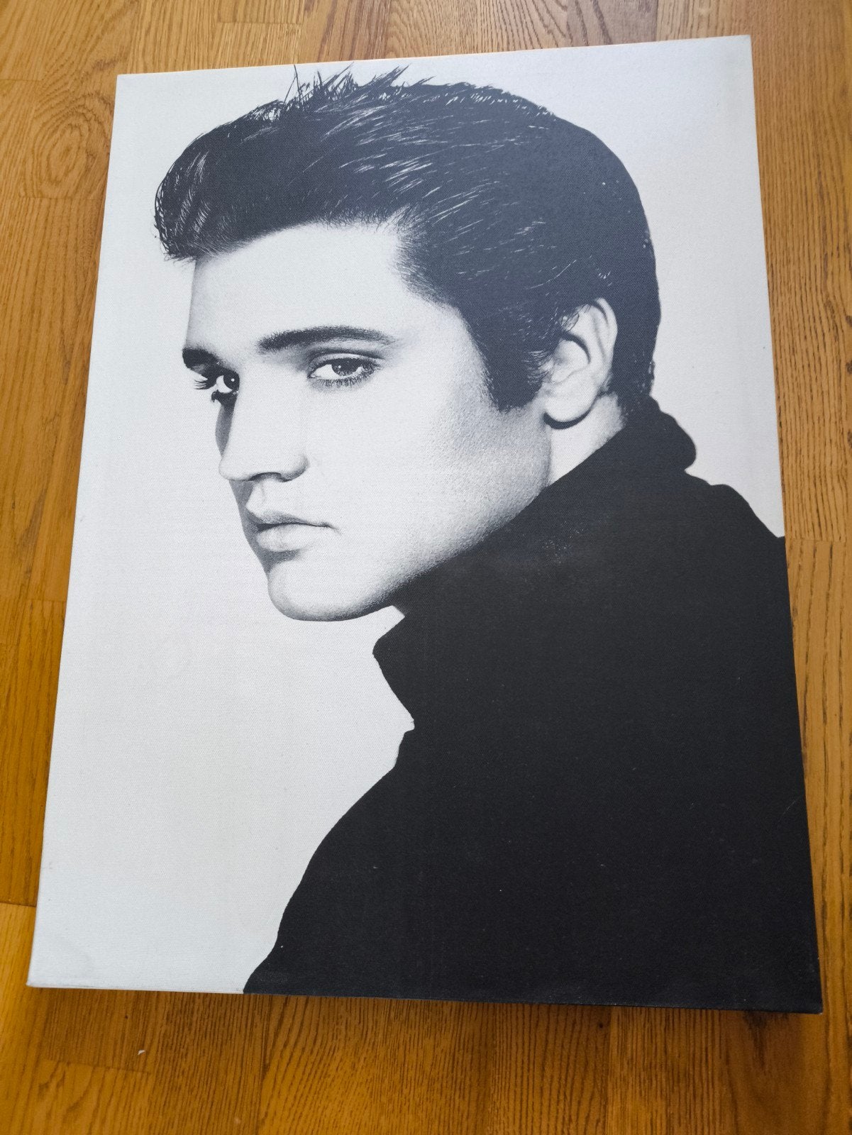 Schilderij Elvis Presley Zwart-Wit Canvas, Ophalen, Op houten frame, Print, Portret