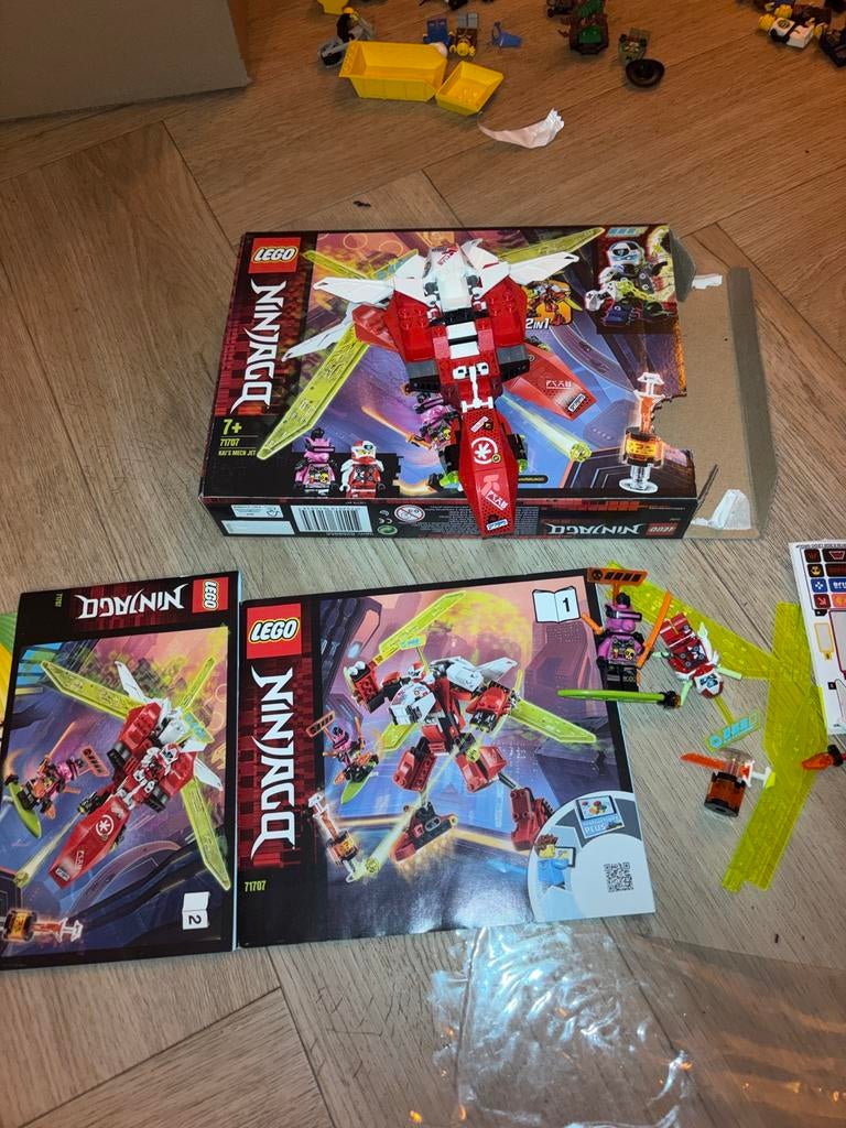 LEGO Ninjago 71707 Kai's Mech Jet met doos en instructies, Ophalen of Verzenden, Zo goed als nieuw