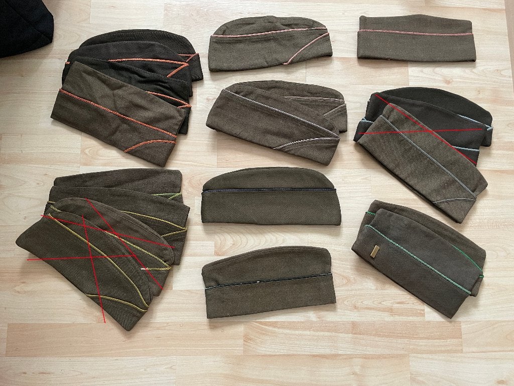WW2 US, kleding, caps, garrison/biezen, enlisted, Verzamelen, Militaria | Tweede Wereldoorlog, Ophalen of Verzenden, Landmacht