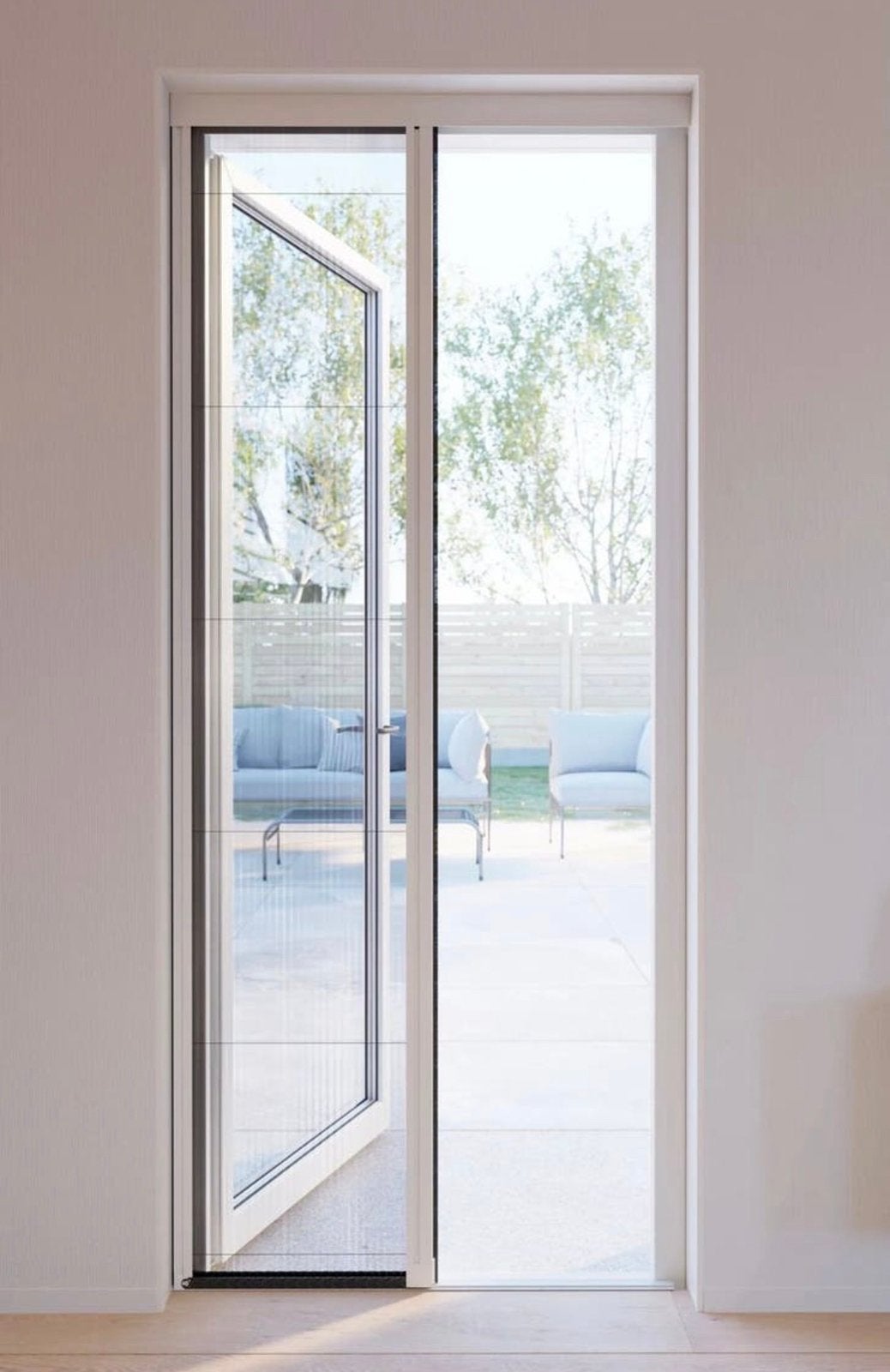 NIEUW Bruynzeel Plissé Hordeur S900 - RAL 9016 - 96x223cm, Kunststof, Nieuw, Inclusief glas, Ophalen