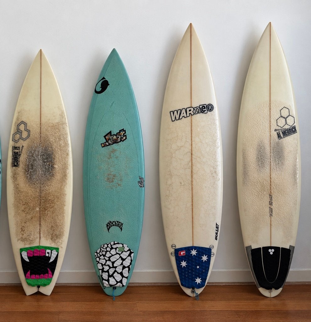 4 shortboards te koop: Lost, Al Merrick & Warner, Watersport en Boten, Ophalen, Gebruikt, Shortboard, Met koord