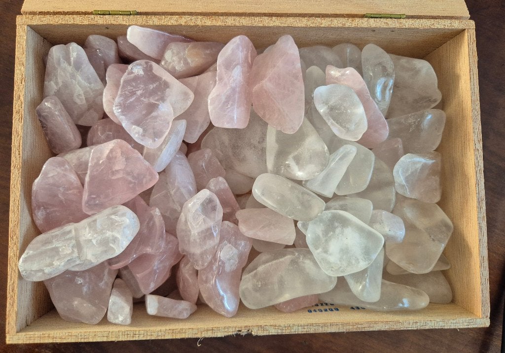 trommelsteentjes kwarts en rozenkwarts 1,05 kilo, Verzenden