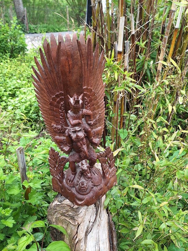 Handgesneden Houten Garuda Beeld - Aziatische Kunst, Overige onderwerpen, Ophalen of Verzenden, Handgemaakt, 20 - 50 cm