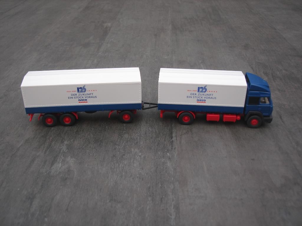 Iveco vrachtwagen aanhanger combinatie, Wiking H0, Ophalen of Verzenden, Nieuw, Bus of Vrachtwagen, Wiking