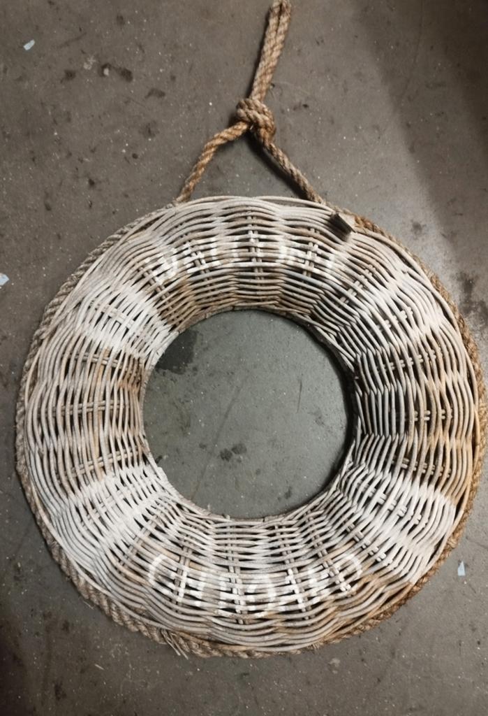 Rivièra Maison Rotan rieten Krans 45cm, Huis en Inrichting, Woonaccessoires | Kransen, Verzenden, Zo goed als nieuw
