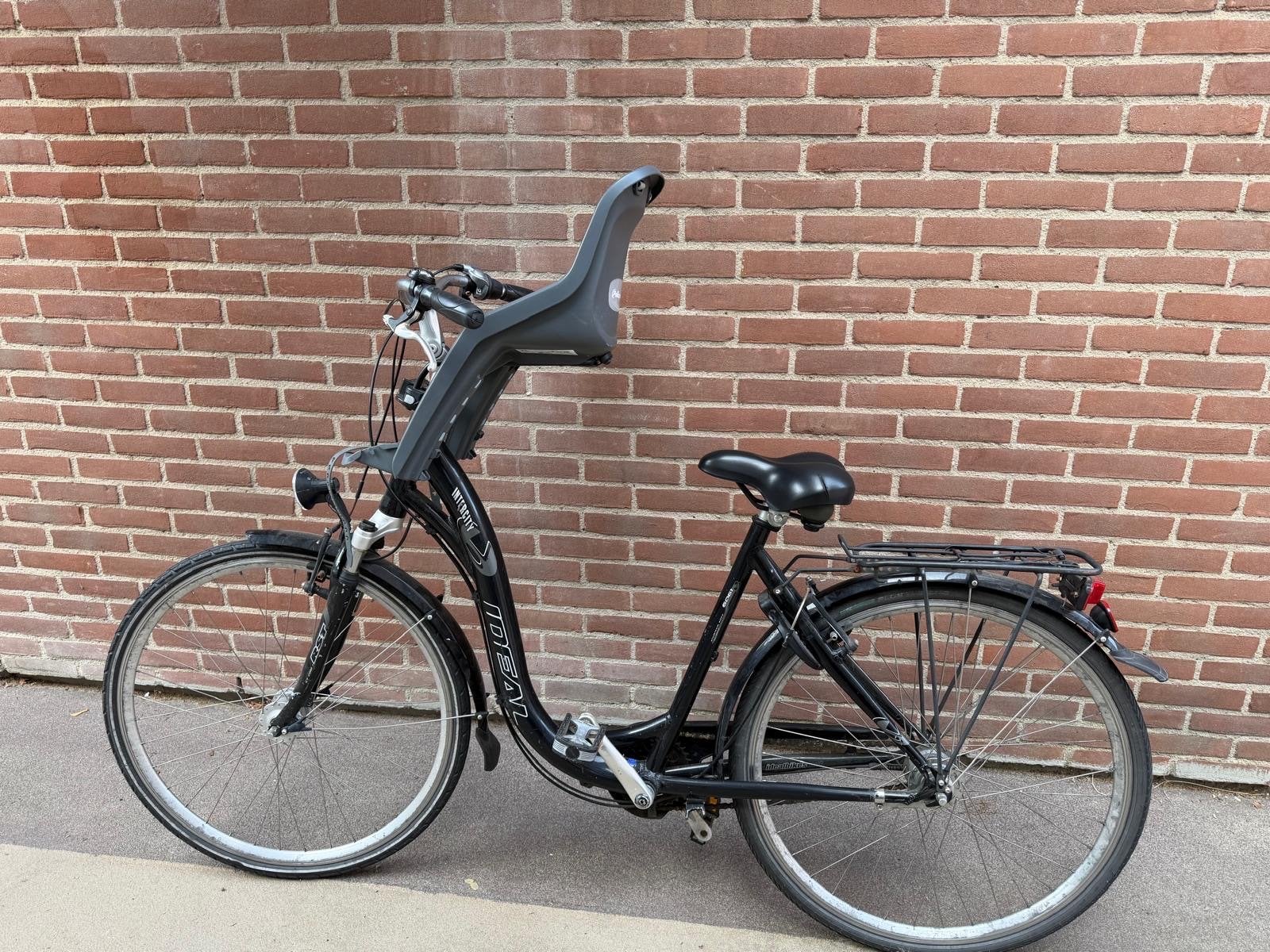 Stevige damesfiets met kinderzitje voorop, Fietsen en Brommers, Ophalen, 1 zitje, Gebruikt, Overige merken